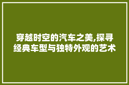 穿越时空的汽车之美,探寻经典车型与独特外观的艺术魅力