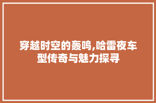 穿越时空的轰鸣,哈雷夜车型传奇与魅力探寻
