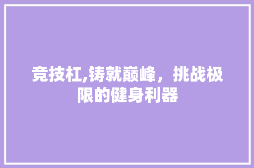 竞技杠,铸就巅峰，挑战极限的健身利器