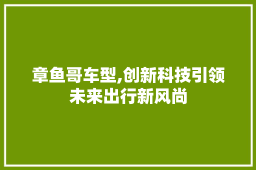 章鱼哥车型,创新科技引领未来出行新风尚