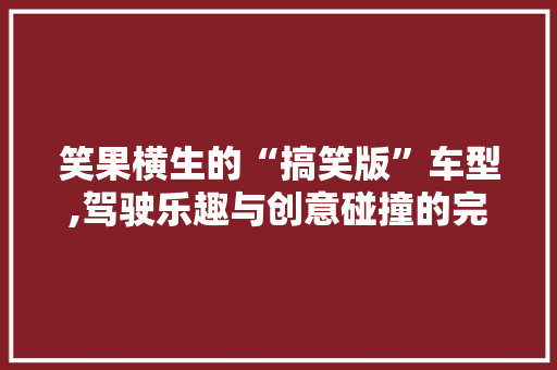 笑果横生的“搞笑版”车型,驾驶乐趣与创意碰撞的完美融合
