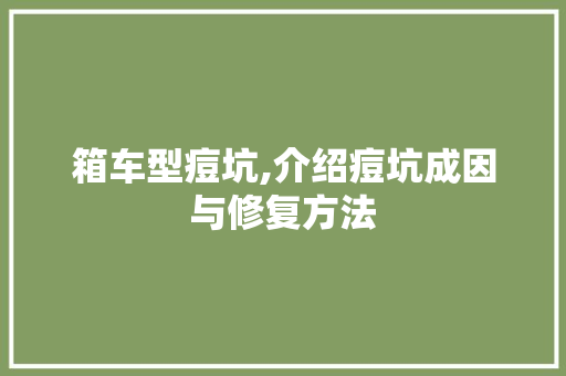 箱车型痘坑,介绍痘坑成因与修复方法