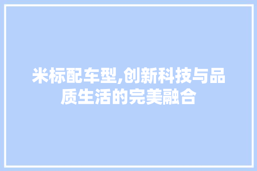 米标配车型,创新科技与品质生活的完美融合