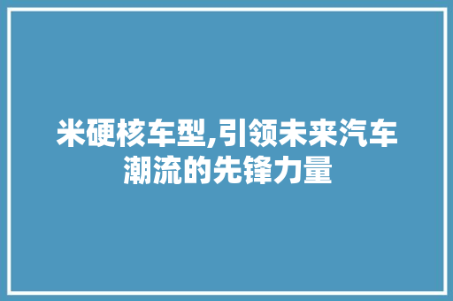 米硬核车型,引领未来汽车潮流的先锋力量 车灯配件
