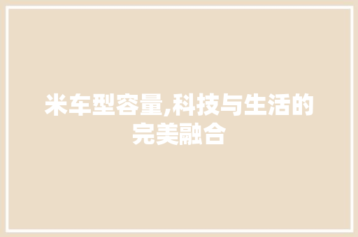 米车型容量,科技与生活的完美融合