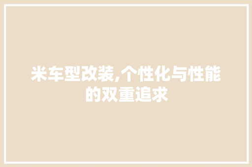 米车型改装,个性化与性能的双重追求