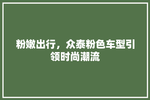 粉嫩出行，众泰粉色车型引领时尚潮流