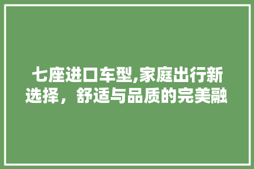 七座进口车型,家庭出行新选择，舒适与品质的完美融合