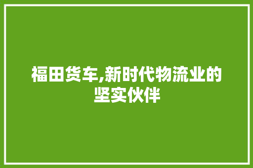 福田货车,新时代物流业的坚实伙伴 新款车型