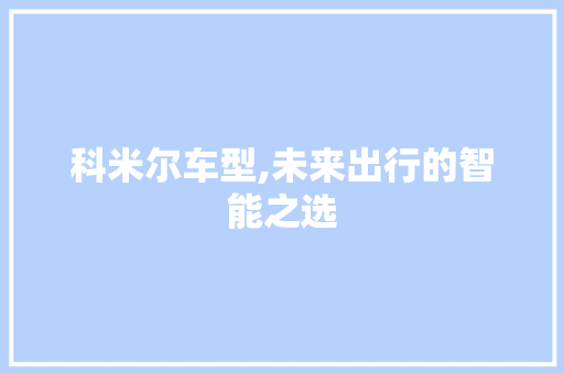 科米尔车型,未来出行的智能之选