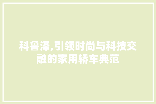 科鲁泽,引领时尚与科技交融的家用轿车典范