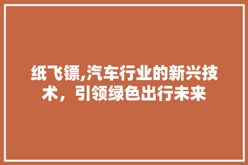 纸飞镖,汽车行业的新兴技术，引领绿色出行未来