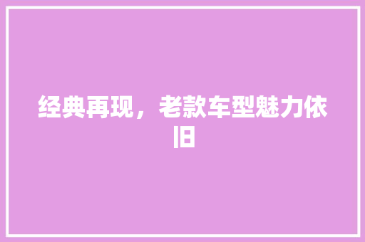 经典再现，老款车型魅力依旧