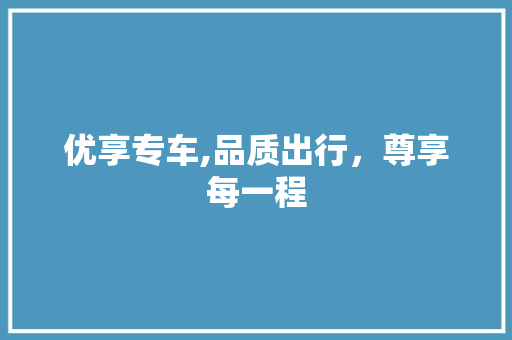 优享专车,品质出行，尊享每一程