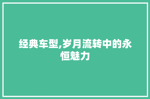 经典车型,岁月流转中的永恒魅力