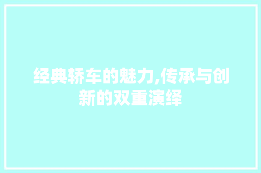 经典轿车的魅力,传承与创新的双重演绎
