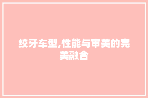 绞牙车型,性能与审美的完美融合 变速箱配件