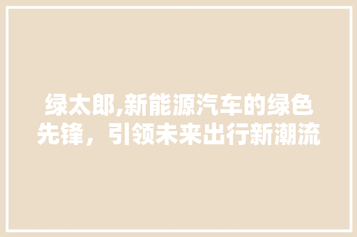 绿太郎,新能源汽车的绿色先锋，引领未来出行新潮流