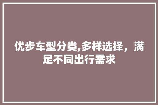 优步车型分类,多样选择，满足不同出行需求