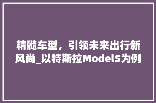 精髓车型，引领未来出行新风尚_以特斯拉ModelS为例