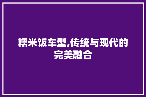 糯米饭车型,传统与现代的完美融合