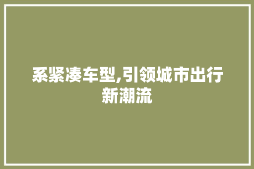 系紧凑车型,引领城市出行新潮流