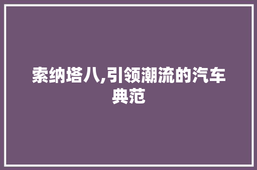 索纳塔八,引领潮流的汽车典范