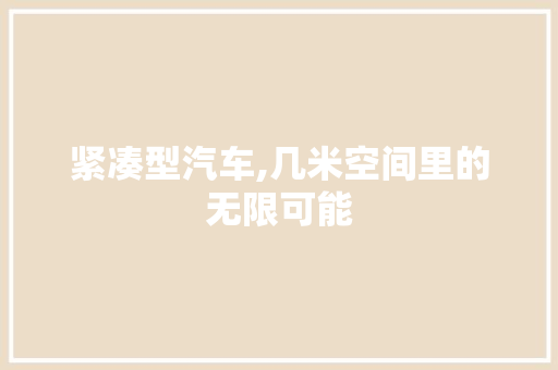 紧凑型汽车,几米空间里的无限可能