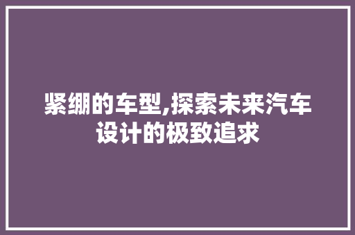 紧绷的车型,探索未来汽车设计的极致追求