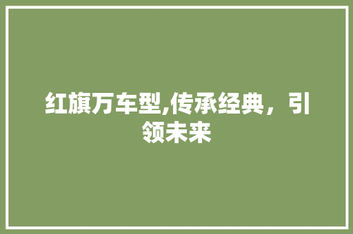 红旗万车型,传承经典，引领未来