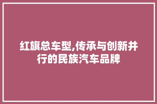 红旗总车型,传承与创新并行的民族汽车品牌 底盘配件