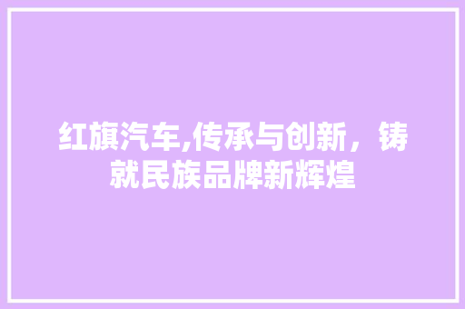 红旗汽车,传承与创新，铸就民族品牌新辉煌