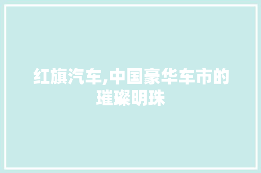 红旗汽车,中国豪华车市的璀璨明珠 蓄电池配件