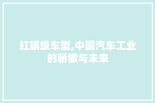 红旗级车型,中国汽车工业的骄傲与未来