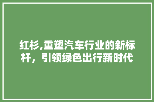 红杉,重塑汽车行业的新标杆，引领绿色出行新时代