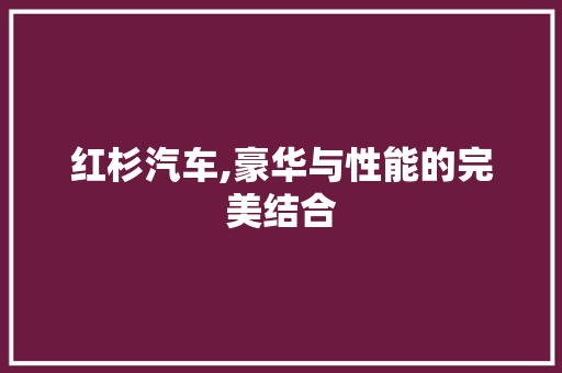 红杉汽车,豪华与性能的完美结合