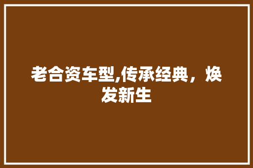 老合资车型,传承经典，焕发新生