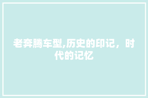 老奔腾车型,历史的印记，时代的记忆