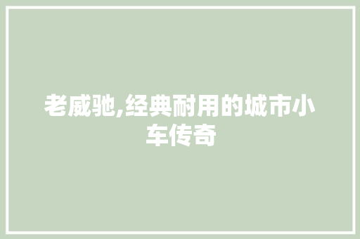 老威驰,经典耐用的城市小车传奇
