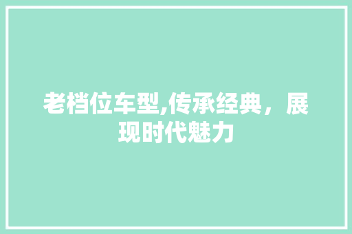 老档位车型,传承经典，展现时代魅力