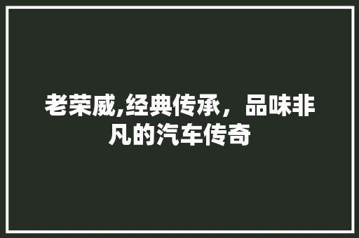 老荣威,经典传承，品味非凡的汽车传奇
