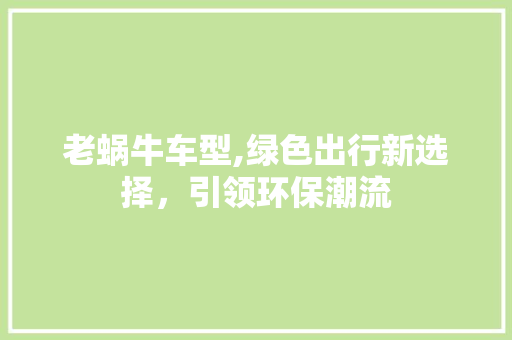 老蜗牛车型,绿色出行新选择，引领环保潮流