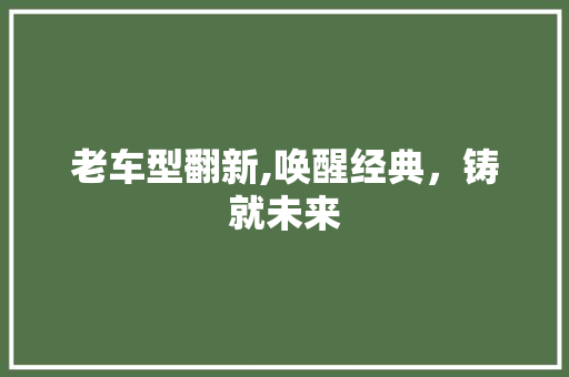 老车型翻新,唤醒经典，铸就未来