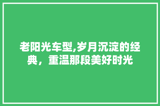 老阳光车型,岁月沉淀的经典，重温那段美好时光