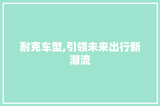 耐克车型,引领未来出行新潮流