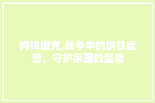 肉弹坦克,战争中的钢铁巨兽，守护家园的坚盾
