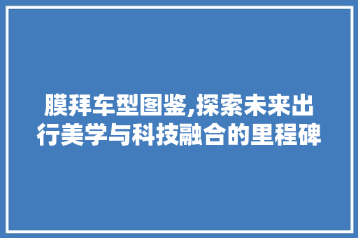膜拜车型图鉴,探索未来出行美学与科技融合的里程碑