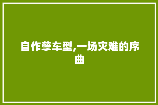 自作孽车型,一场灾难的序曲