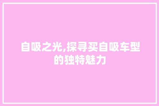 自吸之光,探寻买自吸车型的独特魅力