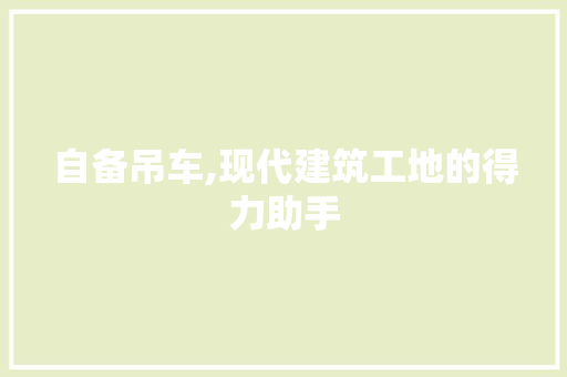自备吊车,现代建筑工地的得力助手